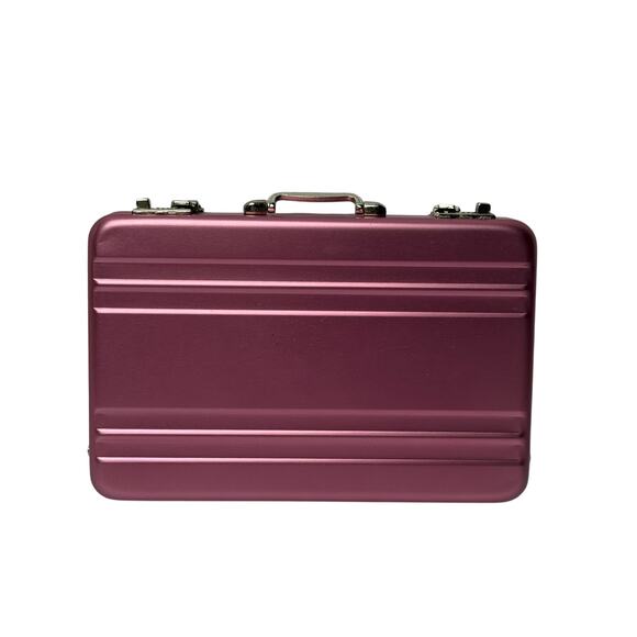 Mini Metal Briefcase Card Holder Pink Aluminum Alloy Case New - Picture 4 of 7